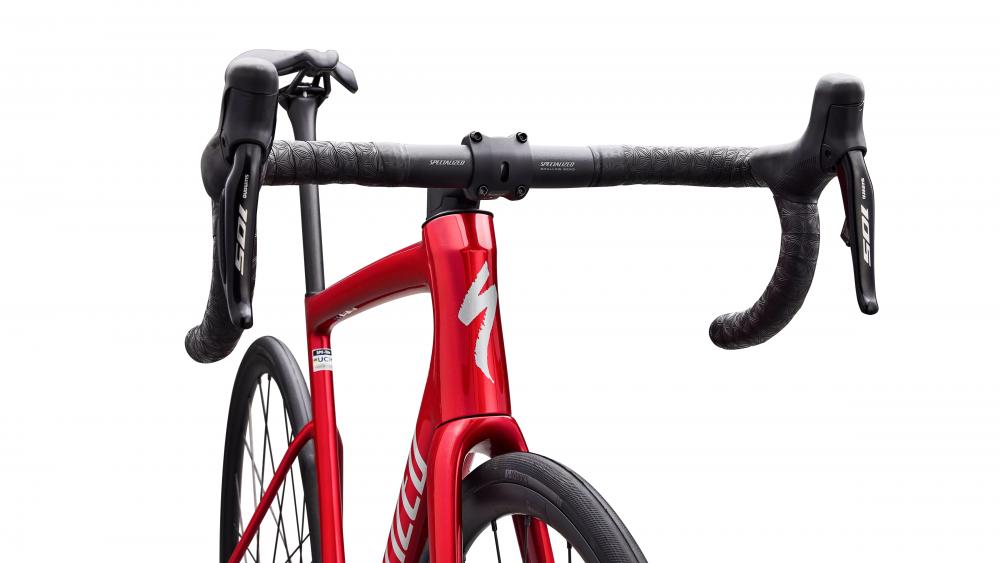 Specialized Tarmac SL8 Comp Di2 Rennrad - Größe 58, Red Tint Silver Dust, FACT 10r Carbon, Shimano 105 Di2, DT Swiss R470