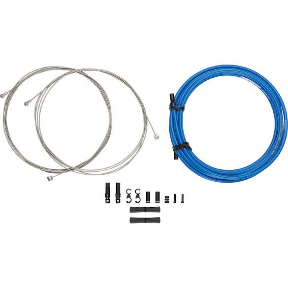 Jagwire Bremszugset Universal Sport XL SID-Blau - Edelstahl-Innenzüge mit Slick-Lube