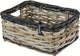 Basil Dijon S Vorderradkorb - grobmaschiges Rattan, grau/schwarz, mit Deckel - Traglast bis 5 kg