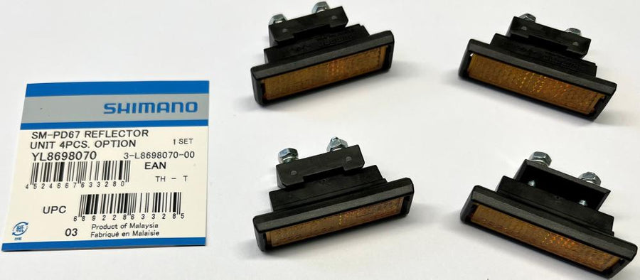 SHIMANO Reflektorsatz SM-PD67 - Fahrrad-Reflektoren, EAN 4524667633280, ca. 83 g