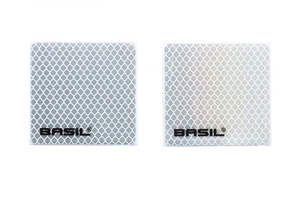 Basil Reflektoren für Basil Crate Körbe zum Einklicken silber Größe 7x7x1 cm