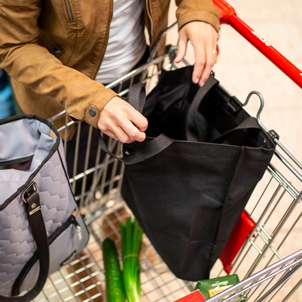 Haberland Extra Bag schwarz, Größe L - faltbare Fahrradtasche mit 12 l Zusatzvolumen