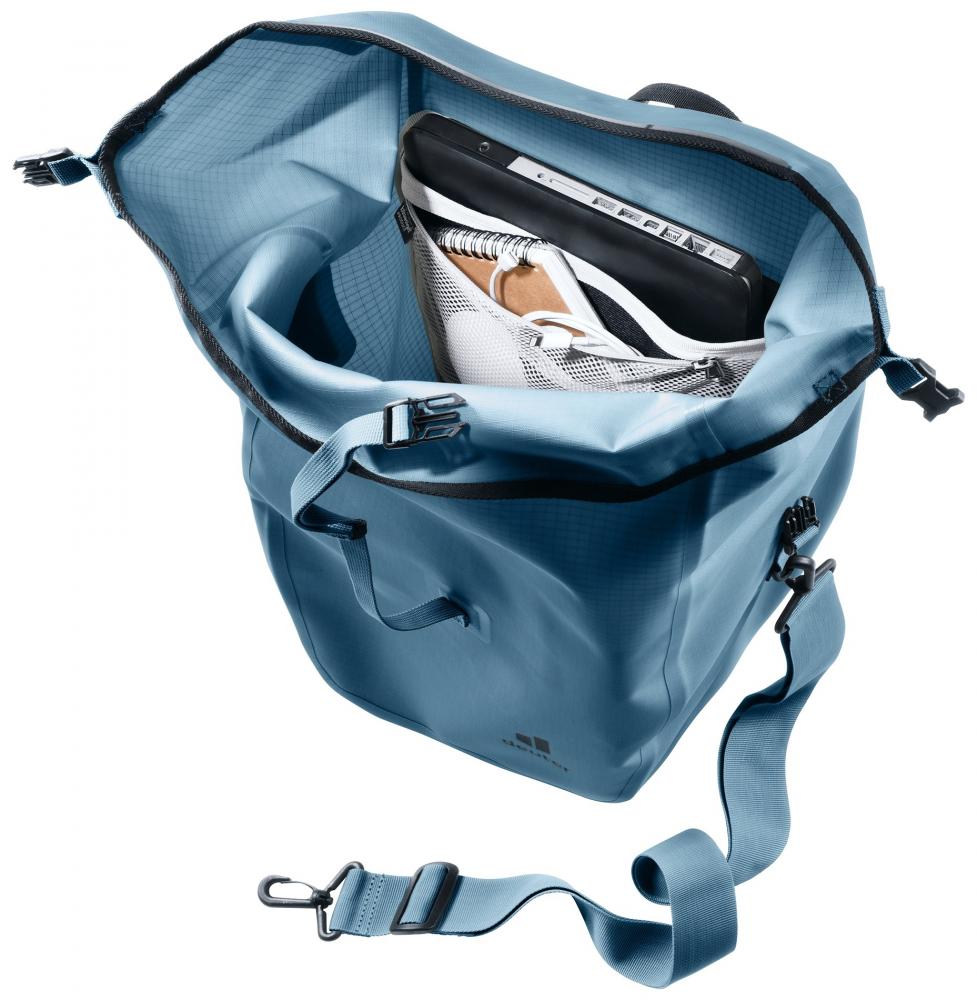 deuter Visby 20+5 Hinterradtasche wasserdicht - 25L Atlantic Blau mit BagFix-Halterung