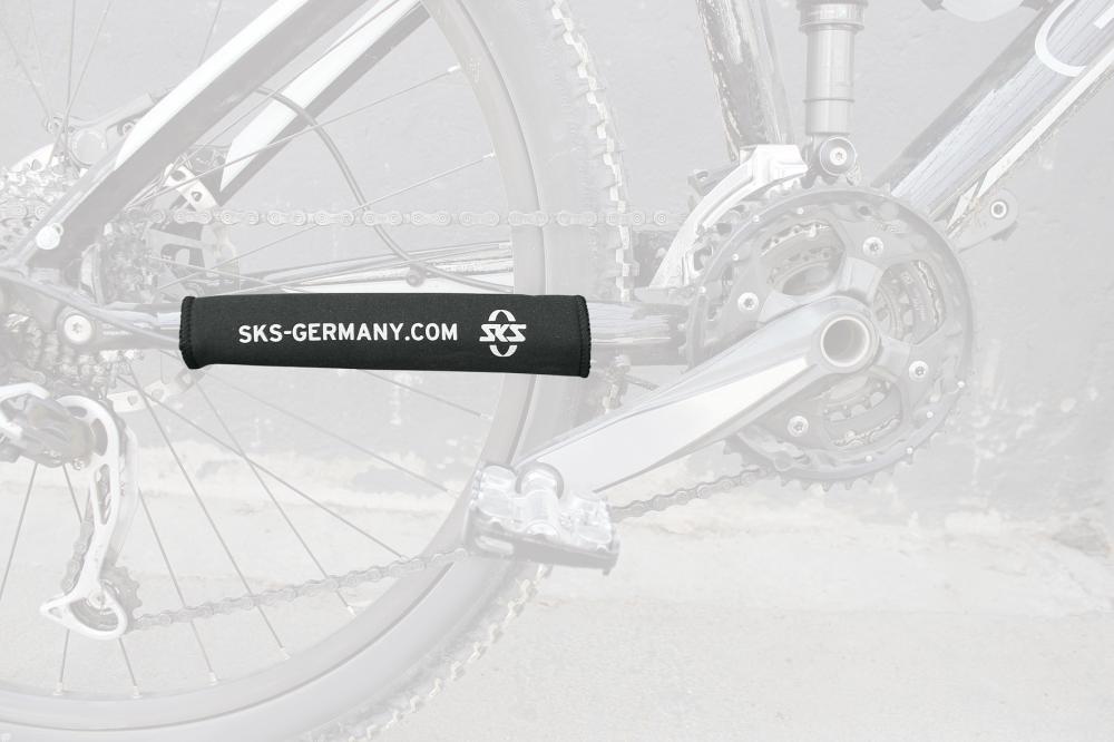 SKS Neopren Kettenstrebenschutz 21x11cm  robuster, dehnbarer Schutz mit langem Klettverschluss, verhindert zuverlässig Beschädigungen und Kratzer