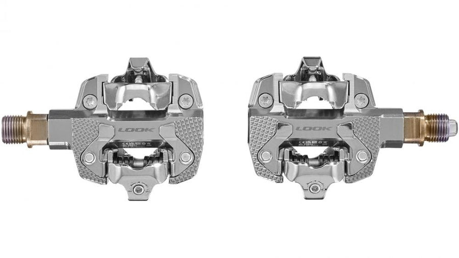 Look X-Track Power Single Powermeter-Pedale Silber, MTB & Gravel, SPD-kompatibel, +/- 1 % Genauigkeit, BT-ANT+, 60 h Akku, IPX7