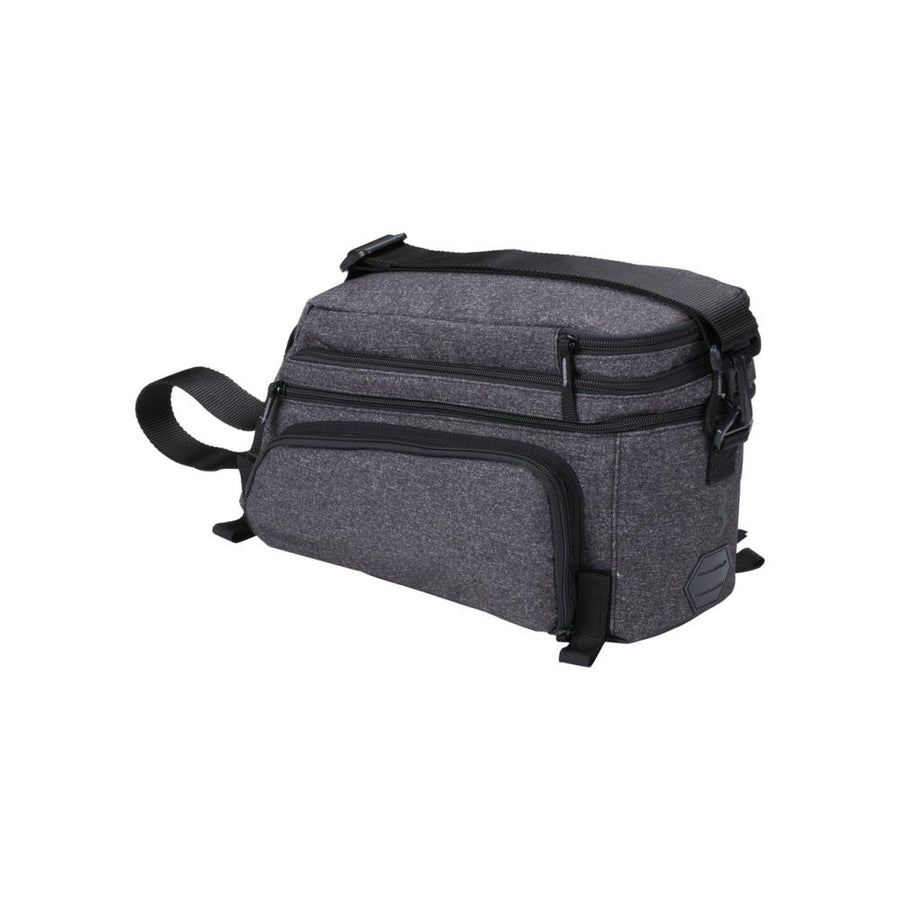 BBB Cycling Gepäckträgertasche CarrierPack Grau Mischung 6,5+5 L - flexible Stauraumerweiterung