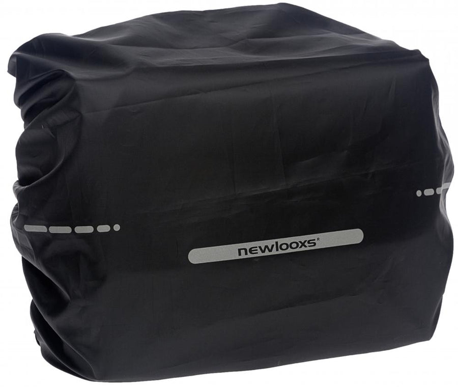 New Looxs Regenüberzug Single Basic Black für Fahrrad-Einzeltaschen als zuverlässiger Regenschutz mit Reflektoren.