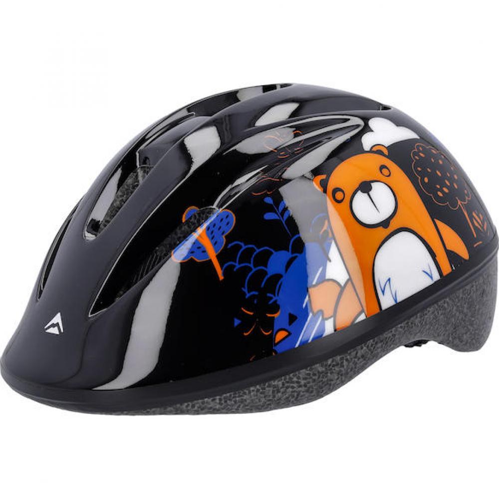 Merida Helm Bear schwarz 47-53 cm Schwarz/orange - sicherer Kinder-Fahrradhelm mit Top-Belüftung