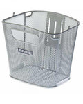 Retoure: Basil Fahrradkorb Bold Front FM - Vorderradkorb, silber, Stahl, engmaschig, 28x34x27 cm, Festmontage, wetterfest, stabil