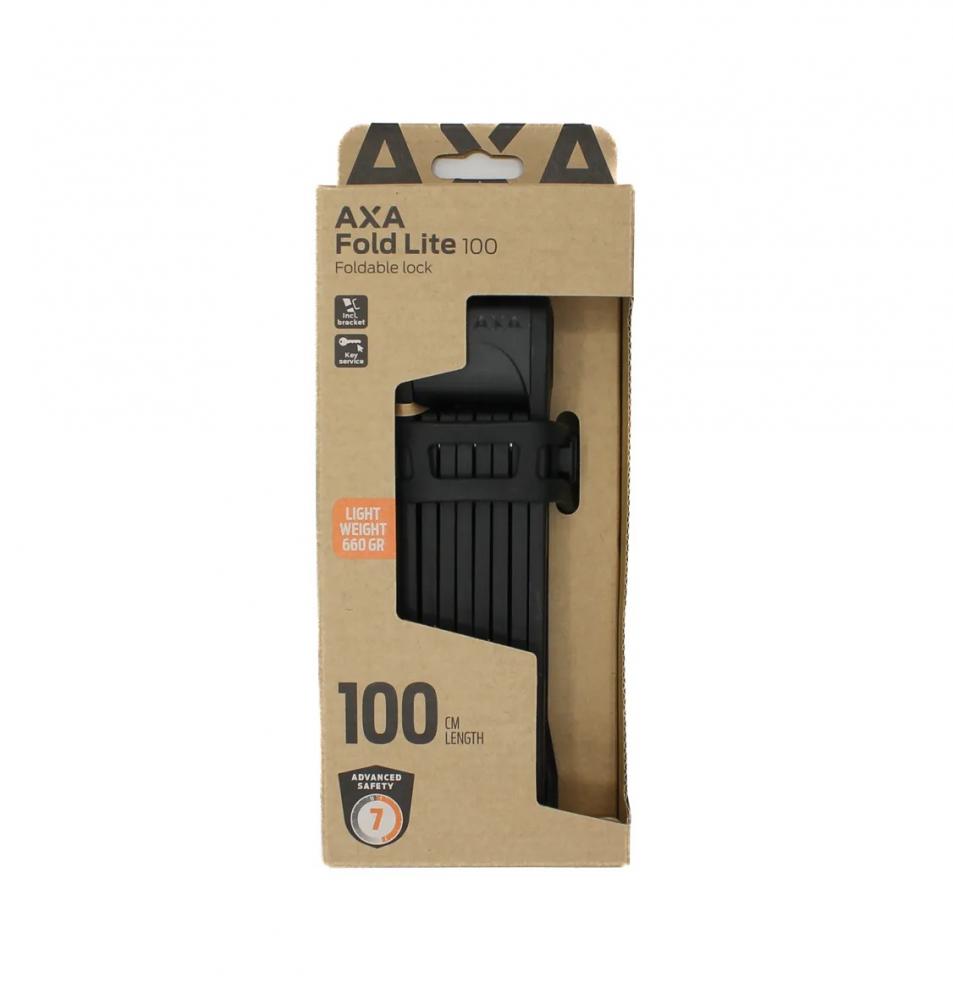 AXA Faltschloss Fold Lite 100 - 1.000 mm Fahrradschloss in Schwarz Leicht & Sicher