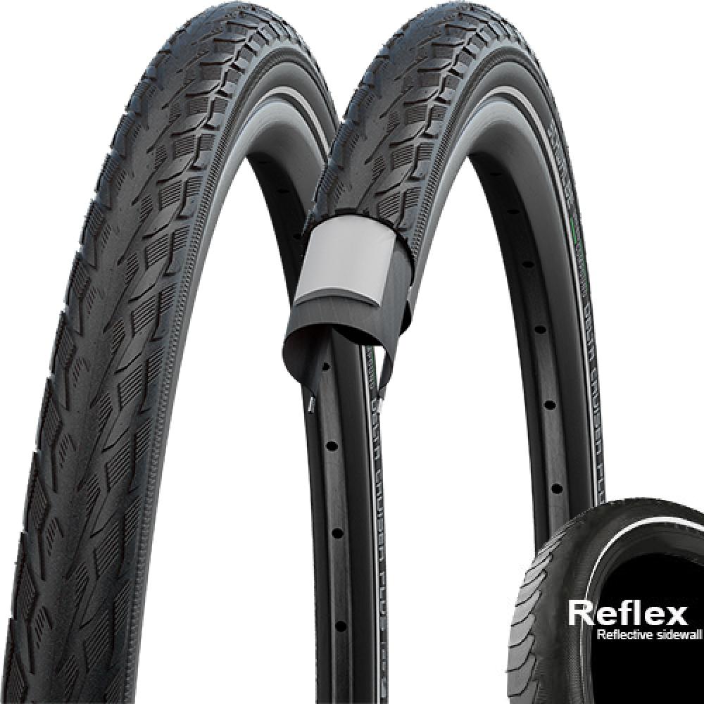 Schwalbe Delta Cruiser Plus 26x2.00" schwarzer Fahrradreifen mit Reflex-Seitenwand, E-25 Draht.