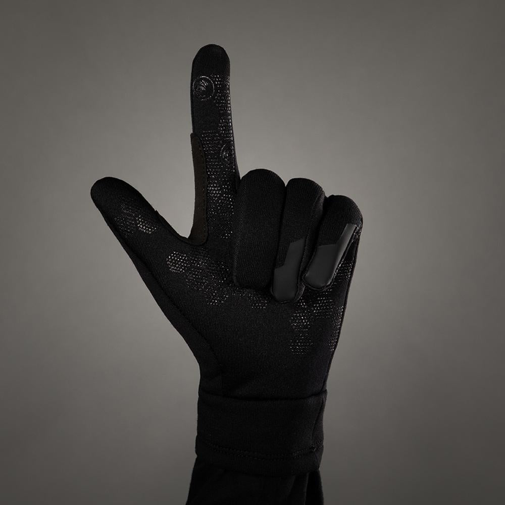 CHIBA Polarfleece Handschuhe - schwarz, Größe M, Touchfunktion
