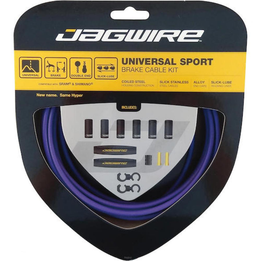 Jagwire Bremszugset Universal Sport Lila - geschliffene Edelstahl-Bremszüge für SRAM/Shimano