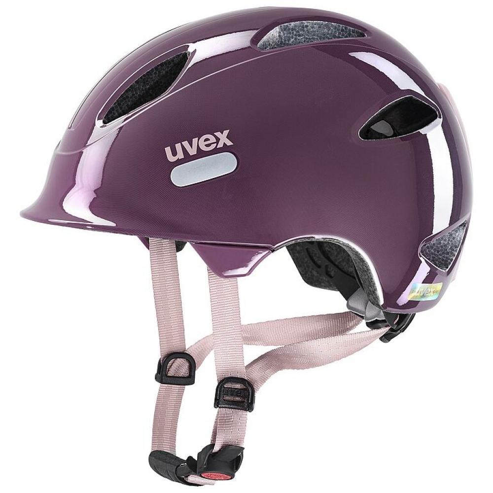 uvex oyo Kinder-Fahrradhelm plum - dust rose 45-50 Zentimeter - xTRA Shield, KID PROtect, IAS-System, monomatic, EN 1078, maximal belüftet