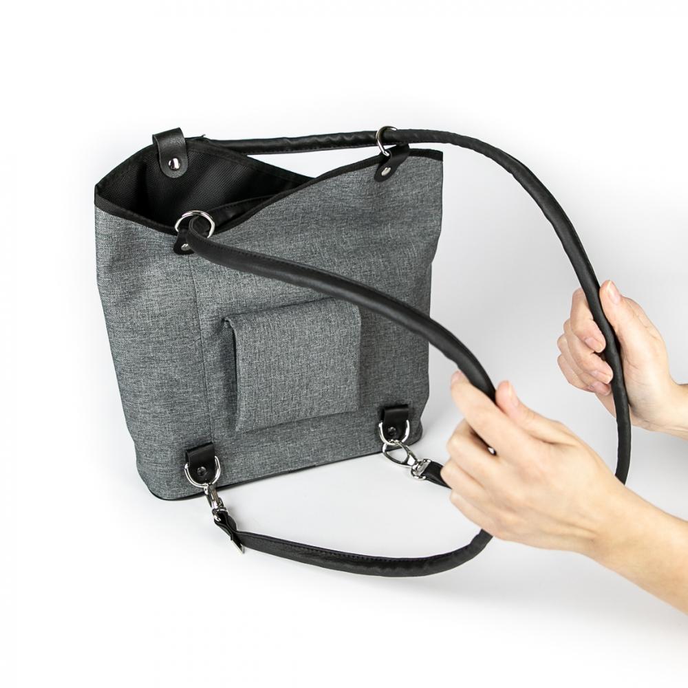 Haberland Lenkertasche Melanie grau - flexible Rucksack-Lenkertasche mit KLICKfix