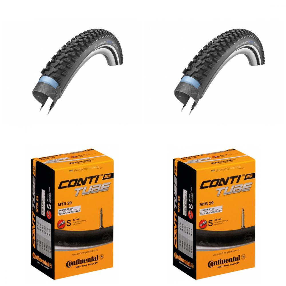Schwalbe Marathon Plus MTB 29x2.10 Drahtreifen SmartGuard, Reflexstreifen, E-Bike geeignet, Conti Schlauch Sclaverand.