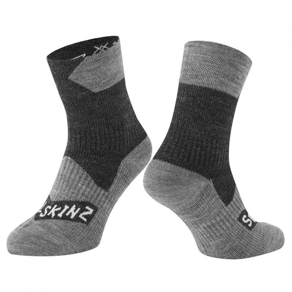 SealSkinz Socken Bircham schwarz grau Gr XL. Ein Paar atmungsaktiver Outdoor-Socken.