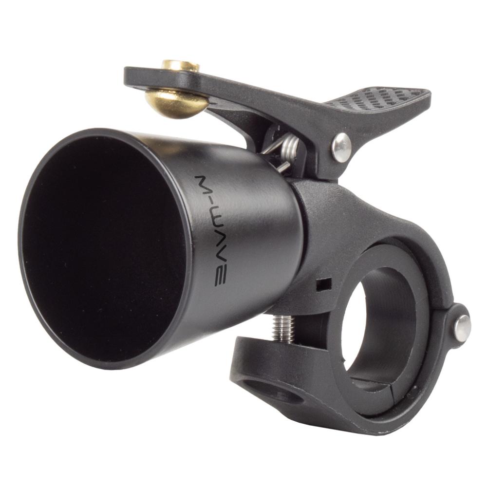 M-Wave Trophy Fahrradglocke Messing Schwarz - 36 mm, sehr lauter Klang
