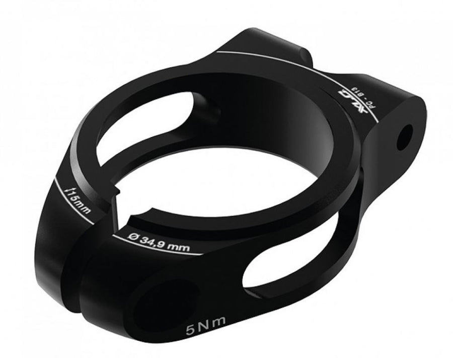 Schwarzer XLC PC-B13 Sattelstützklemmring, Ø34,9mm, 12mm, inkl. Gepäckträgerösen und 5Nm Drehmoment.