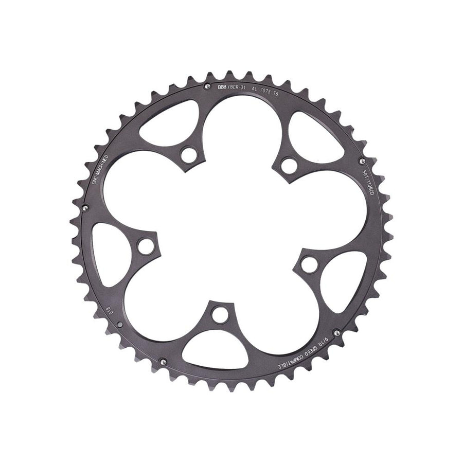 BBB Cycling BBB Kettenblatt CompactGear 53T/110mm anthrazit 53T/110mm anthrazit - effizientes Rennrad-Kettenblatt