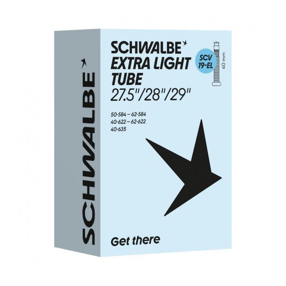 Schwalbe SCHLAUCH SCV19 Extra Light 40/62-584/635 40mm 40 - leichter Fahrradschlauch für 27