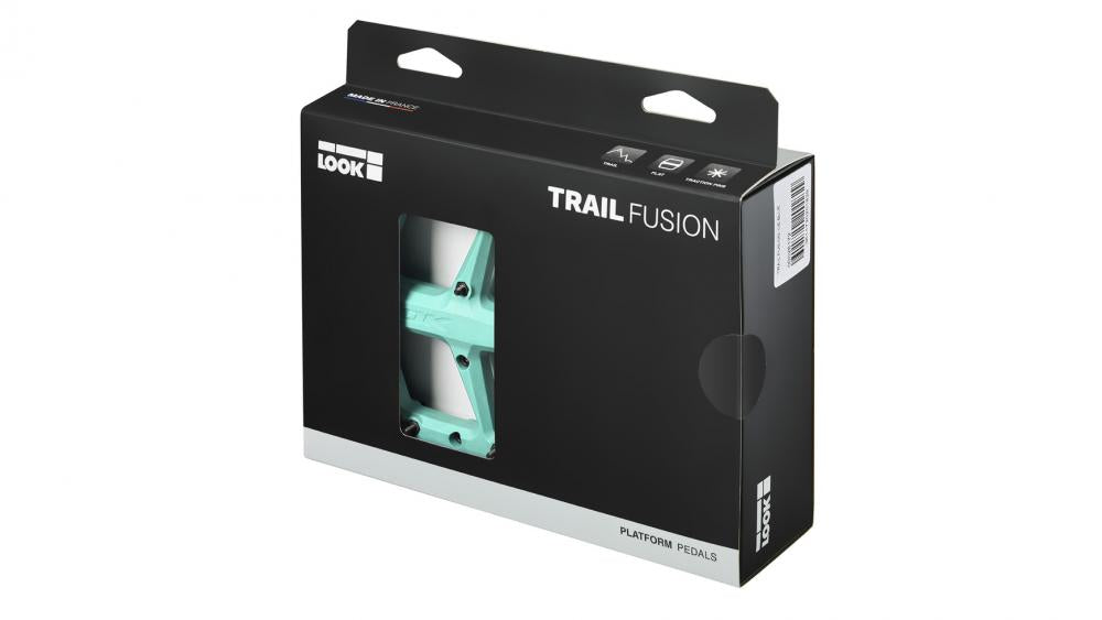 LOOK Trail Fusion MTB Plattformpedale, ice blue: hochwertige Flatpedale für Trail & All-Mountain