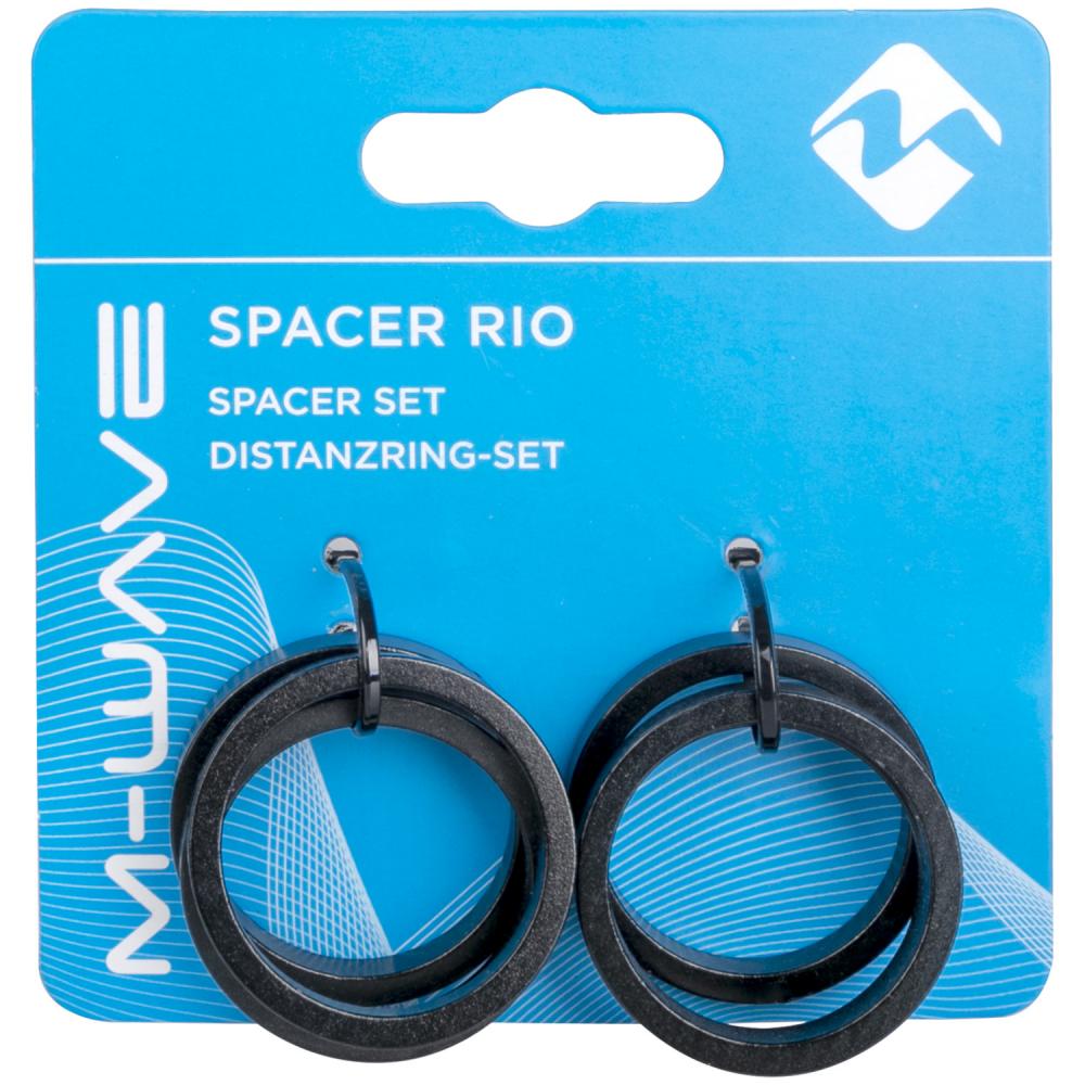 M-WAVE Distanzringset für AHEAD-Steuersatz 1 1/8 Zoll Aluminium-Spacer in Schwarz