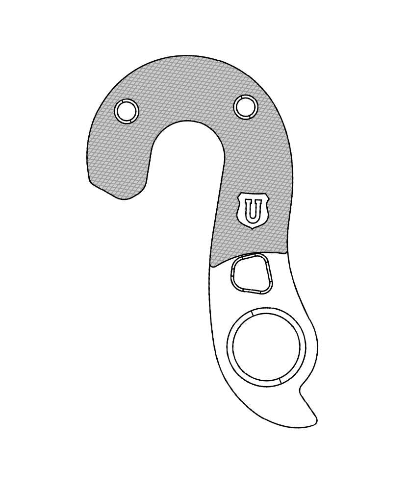 Marwi Schaltauge GH-310 inkl. Schrauben auf Karte - Aluminium-Ausfallende für Giant TCR, Contend, Langma, Avail, Fastroad