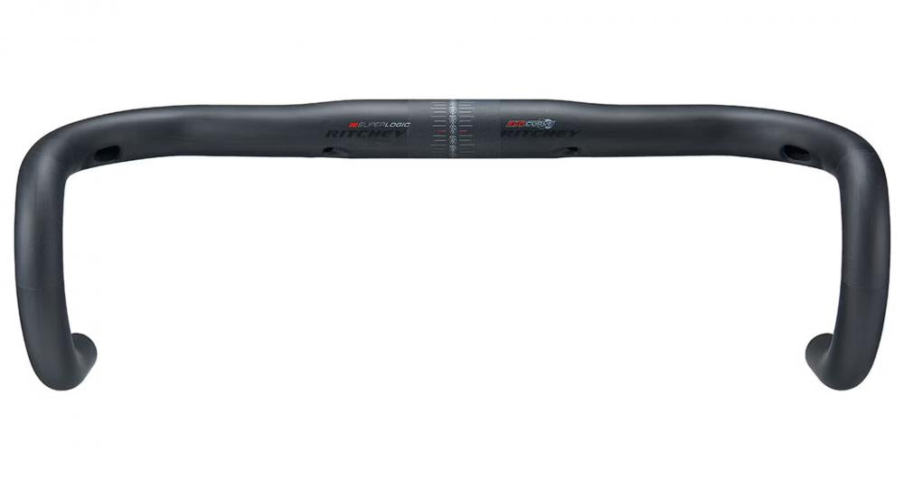 Ritchey Superlogic EvoCurve Carbon Rennlenker 31,8 mm, 44 cm Breite, 130 mm Drop, 80 mm Reach, 4° Backsweep, 2° Flare, interne Kabelführung, mattes UD-Carbon-Finish