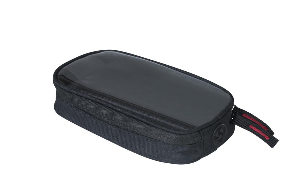 Basil Sport Design Oberrohr-Rahmentasche doppelt - 1,5 Liter, wasserabweisend, Klettbefestigung, Smartphonefach, schwarz