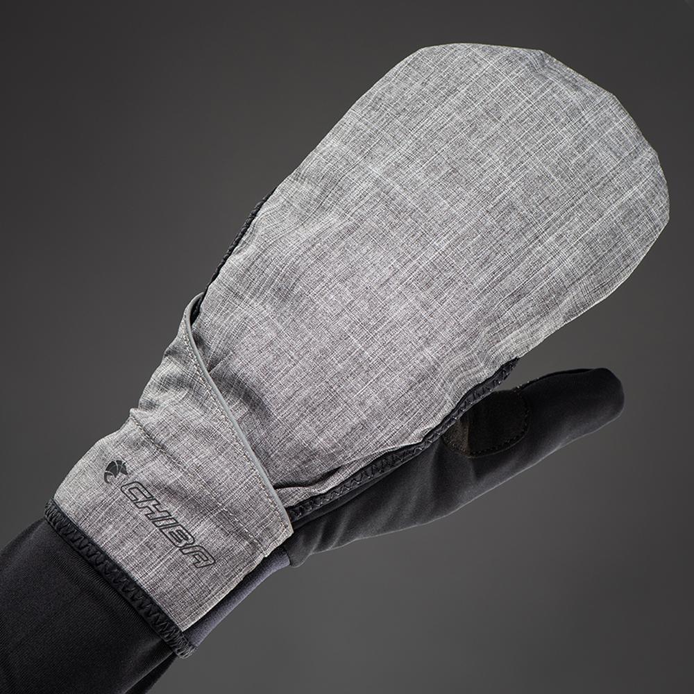 CHIBA Overflap Light - Radhandschuhe L hellgrau, wind- & wasserdicht, Thermofleece, Touchfinger
