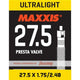 Artikelnummer Maxxis Schlauch 27.5x1.75-2.40 Zoll 47/62-584 UltraLight SV 48mm