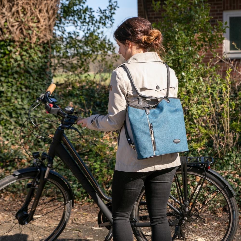 Haberland Lenkertasche Melanie blau - flexible Rucksack-Lenkertasche mit KLICKfix