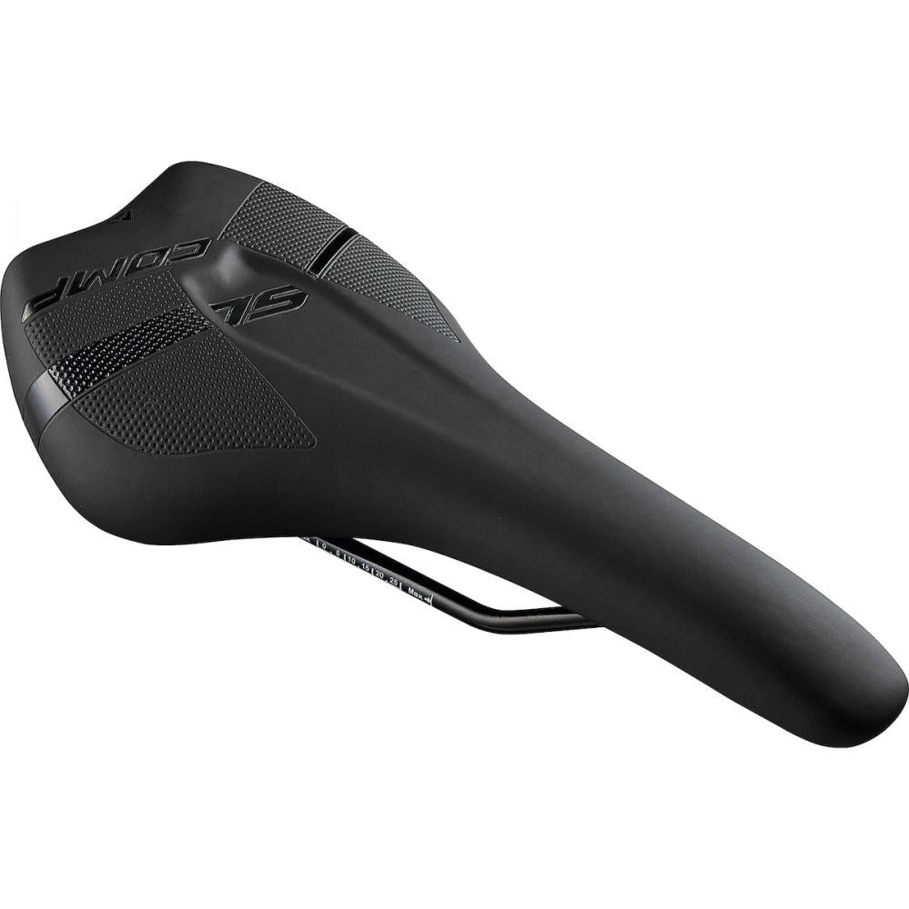 Comp sl Race Sattel 282 × 143 mm - crmo-rails, V-mount, Mikrofaser Oberfläche - Schwarz Glänzend