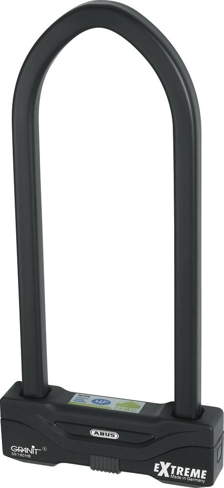 Abus Bügelschloss GRANIT Extreme 59, schwarz, Security Level 20, 245x111mm für höchste Fahrradsicherheit.