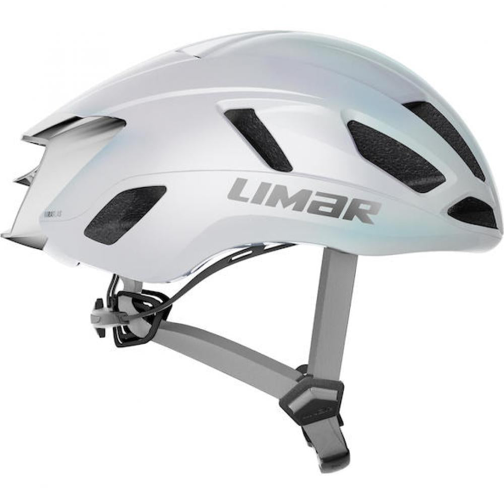 Limar Air Atlas W&B Opal White Silver L Weiß/Silber - aerodynamischer Rennradhelm der aktuellen Generation