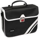 Haberland Einzeltasche Kunstleder 10l Retro schwarz/weiß - stilvolle Fahrradtasche mit Schultergurt