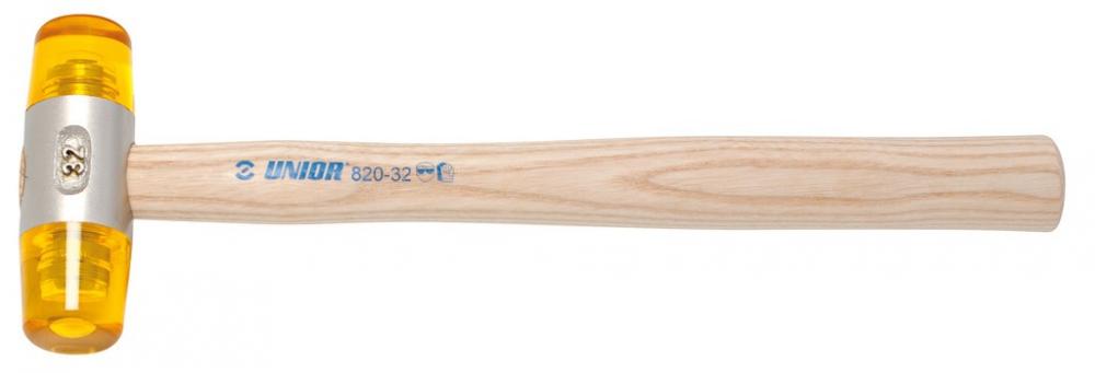 Schonhammer 820, Ø 32mm, 300mm Länge, Holzstiel, Auswechselbare Köpfe, Ölbeständig, Härte 60-70 Shore, Graugussmittelstück, Celidor Material