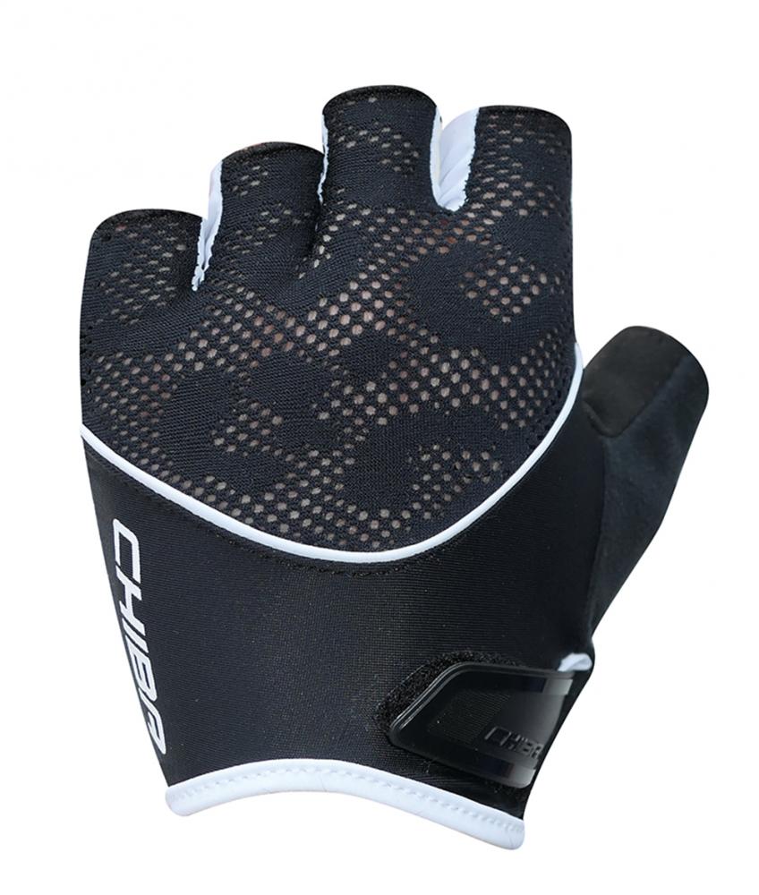 CHIBA Lady Gel - Damen Radhandschuhe schwarz/weiß, Größe L, Gelpolsterung
