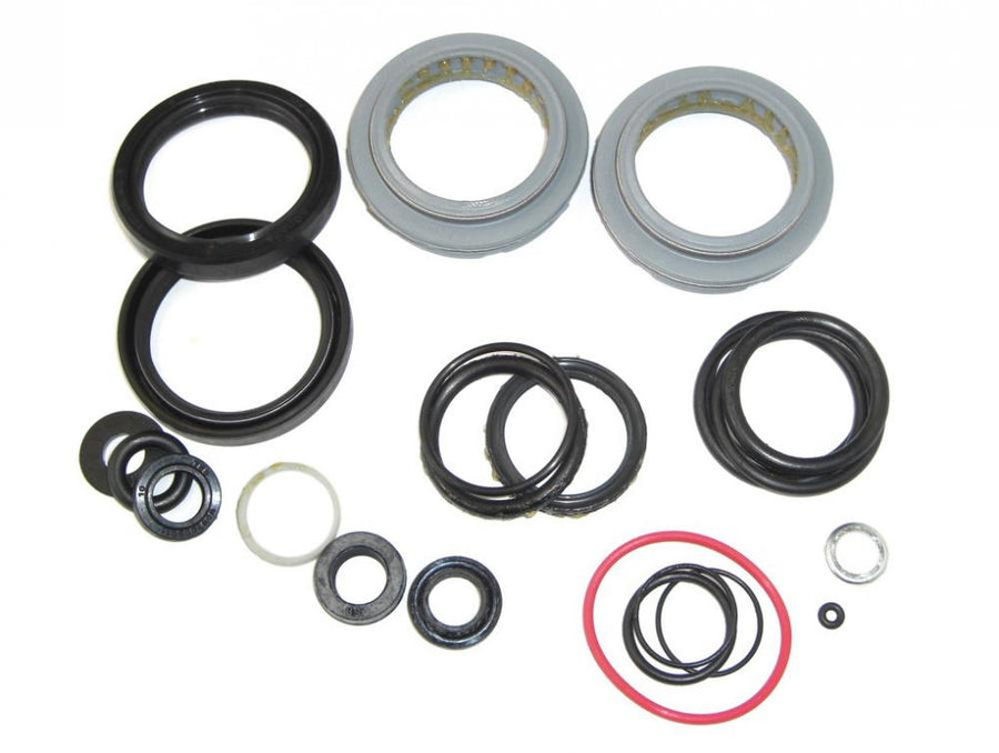 RockShox Boxxer WC Charger Federgabel Service-Kit Basic mit schwarzen und grauen Dichtungen, O-Ringen und Kleinteilen.