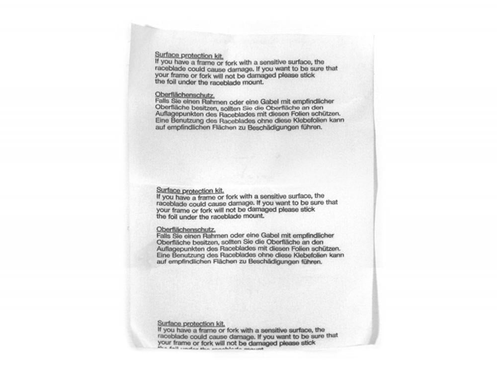 SKS 4er Blatt Stanzzuschnitt PU-Folie transparent 80x29 mm, selbstklebender Schutz für empfindliche Oberflächen, ideal für Fahrradrahmen, langlebig & wetterfest