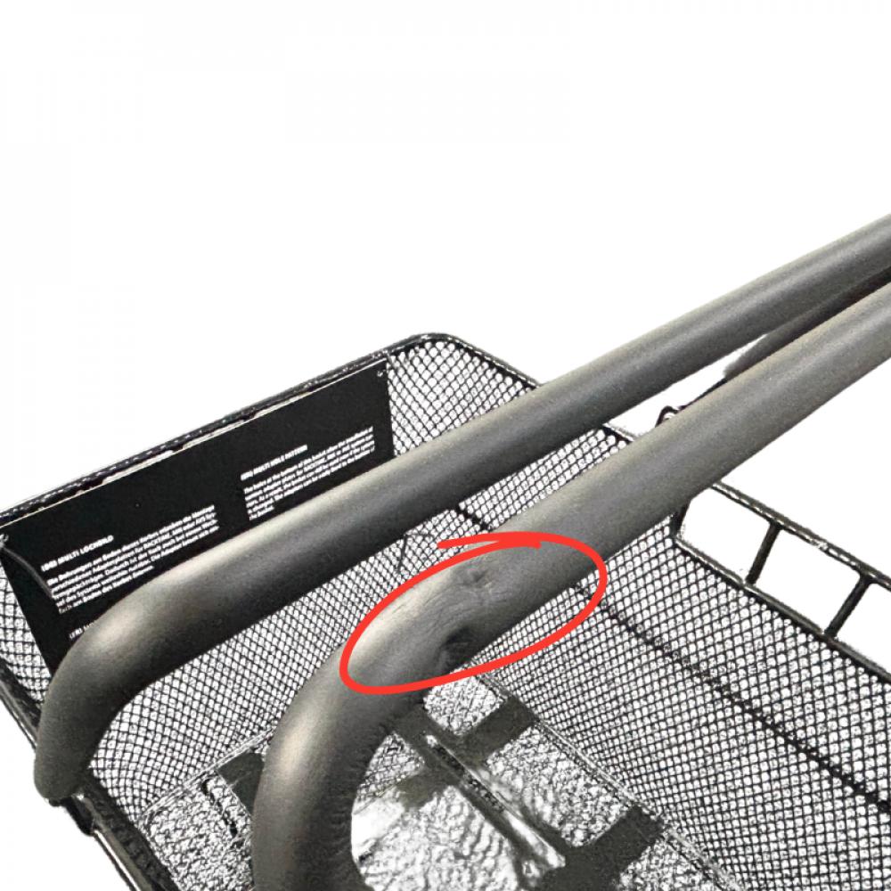 Retoure: CONTEC Hinterradkorb Mocca Multi, schwarz, 45x31x22 cm, engmaschiger Stahl, mit Federklappbügel, für Gepäckträger, sicherer Transport, modernes Design