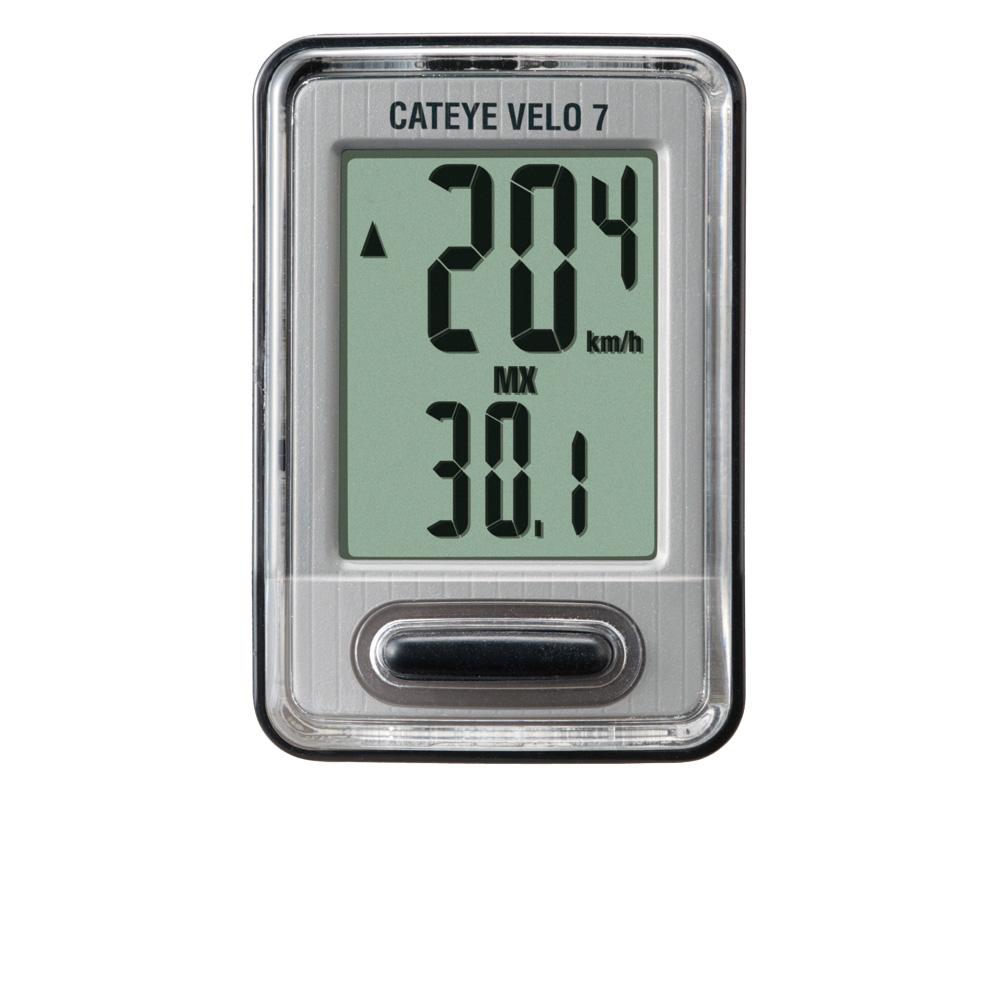 Cat Eye Tacho Velo 7 CC-VL520, silber, mit Anzeige: 20.4 km/h und 30.1 MX.