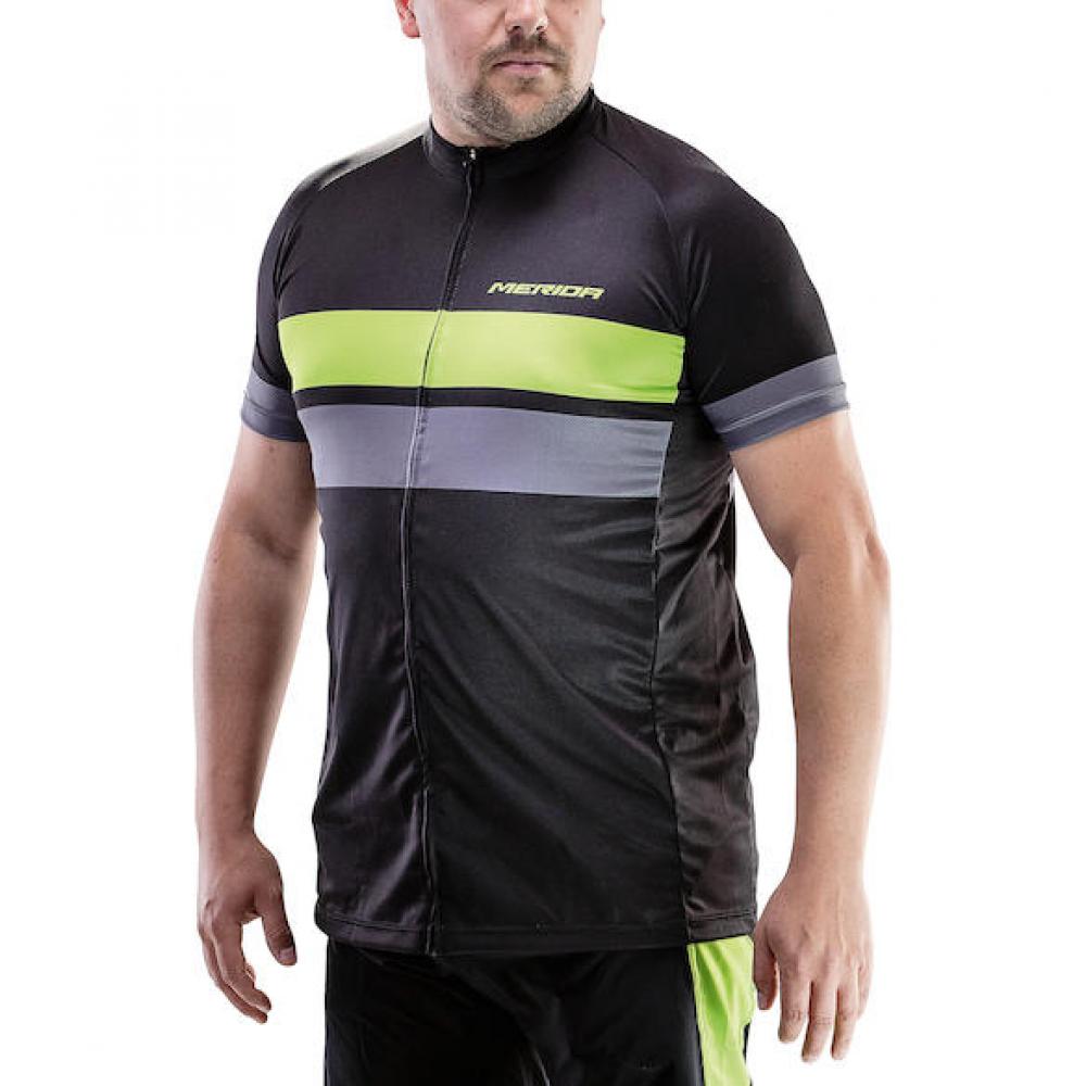 Merida Trikot ACTIVE STRIPE Herren schwarz/grün S Schwarz/grün - atmungsaktives Radtrikot
