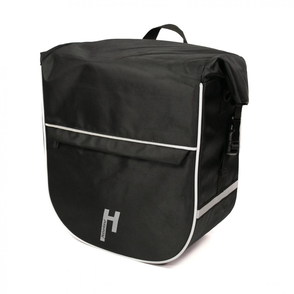 Haberland Frontträger-Tasche eMotion schwarz - stabile Lenkertasche mit Rollverschluss