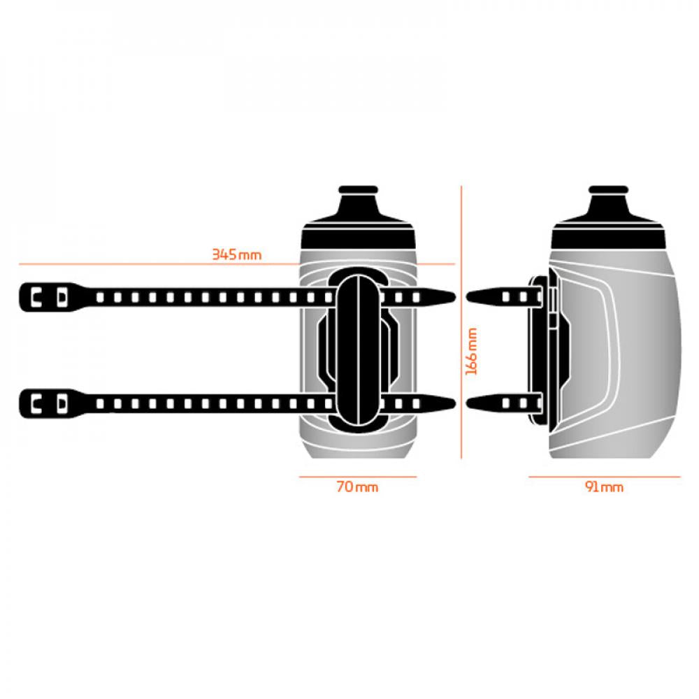 Fidlock Twist 450 kids Trinkflasche mit Uni Base orangeblue logo Front SET