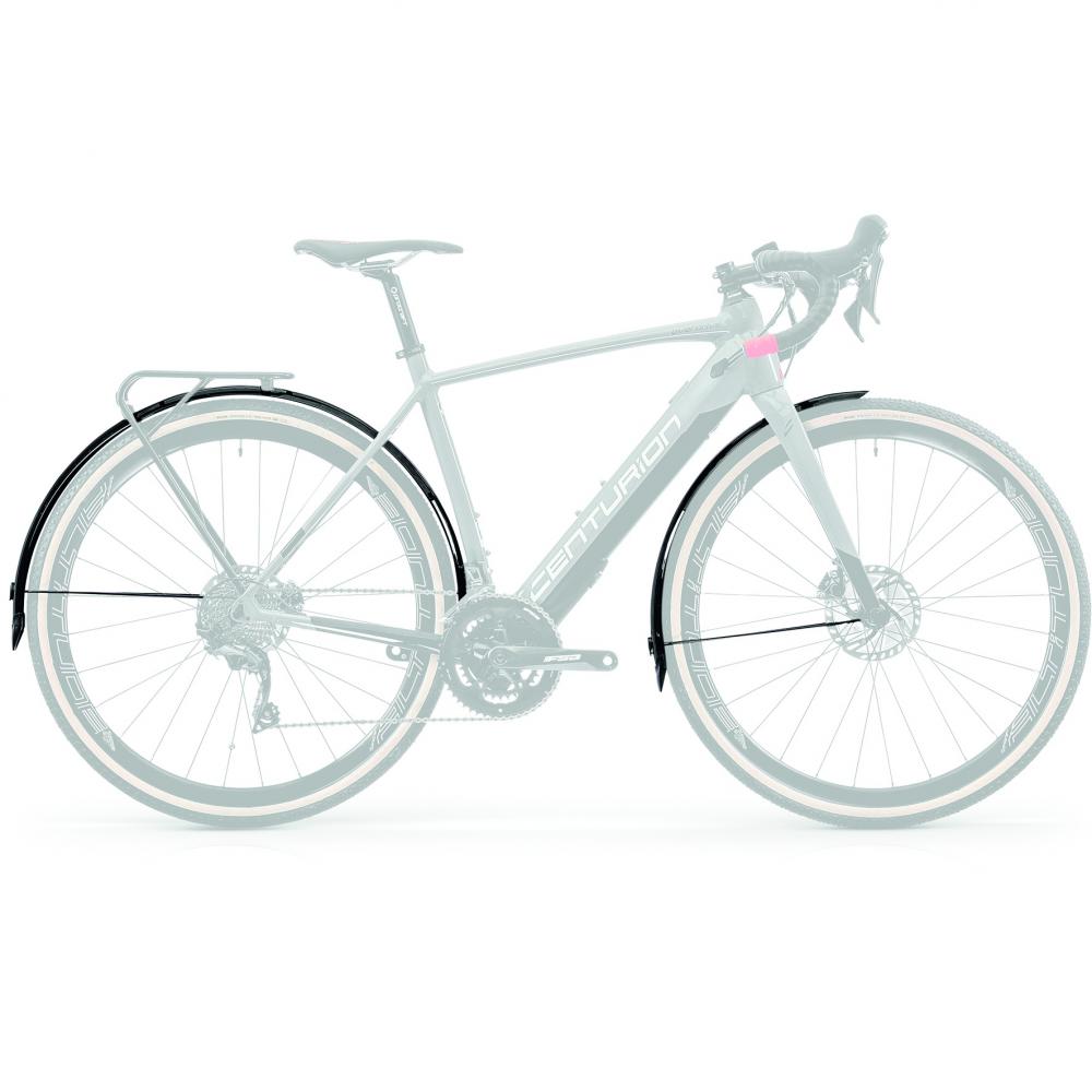 Centurion Nachrüst-Schutzbleche 28 Zoll 51mm schwarz als Gravel Spritzschutz am Fahrrad montiert.