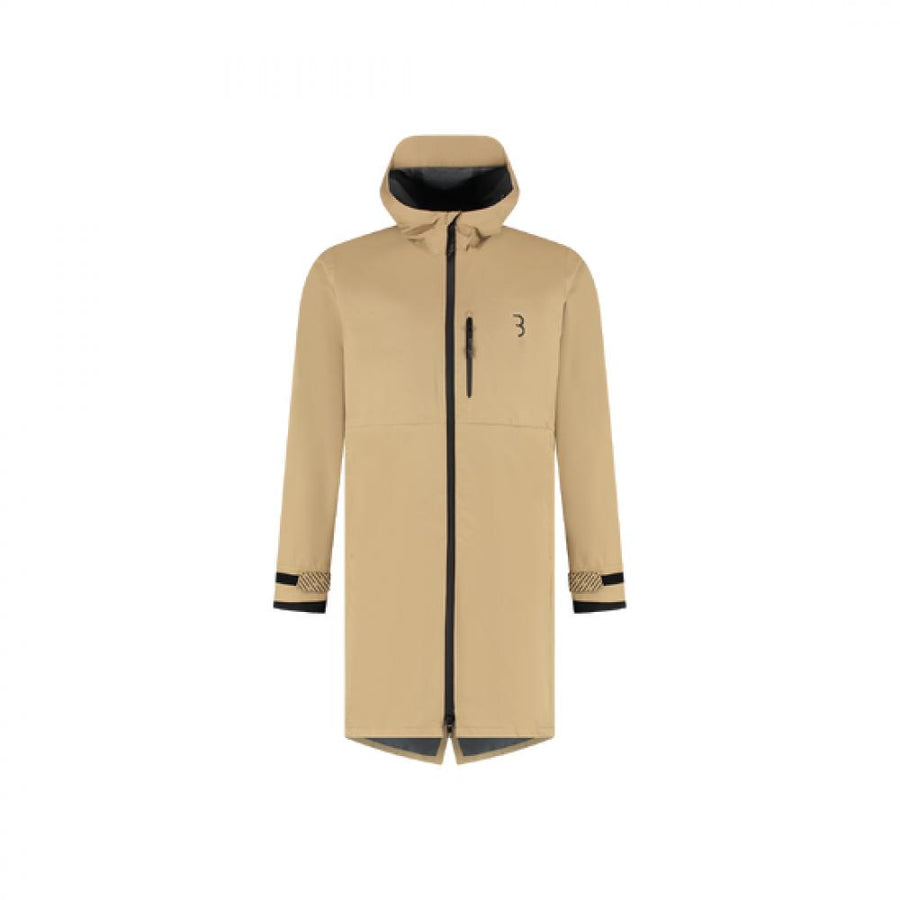 BBB Regenjacke Rainshield Parka S camel - wasserdicht atmungsaktiv Fahrradjacke mit Kapuze, 2-Wege-Frontreißverschluss, verstellbare Ärmelabschlüsse, reflektierende Details
