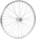 CONTEC Vorderrad "Alu Sport + Quando KT-A16F"nFelge: SCHÜRMANN Alu-Kasten "Alu Sport", 20", 19-406, Höhe: 14 mm, 36 Loch, AV/DV Ventil, mit silberner Bremsflanke, keine Ösen, silber (0.349.204/8)nNabe: QUANDO Vorderradnabe "KT-A16F", 36 Loch, Vollachse, 1