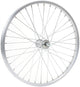 CONTEC Vorderrad "Alu Sport + Quando KT-A16F"nFelge: SCHÜRMANN Alu-Kasten "Alu Sport", 20", 19-406, Höhe: 14 mm, 36 Loch, AV/DV Ventil, mit silberner Bremsflanke, keine Ösen, silber (0.349.204/8)nNabe: QUANDO Vorderradnabe "KT-A16F", 36 Loch, Vollachse, 1